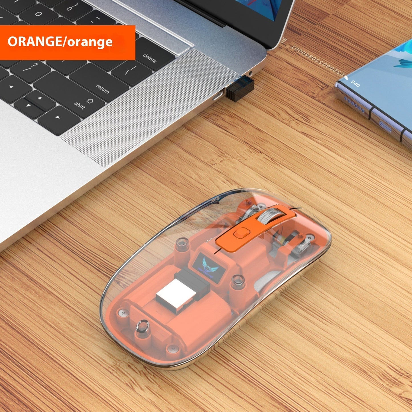 Transparent Magnetic Three-mode Wireless Bluetooth-compatible Mouse