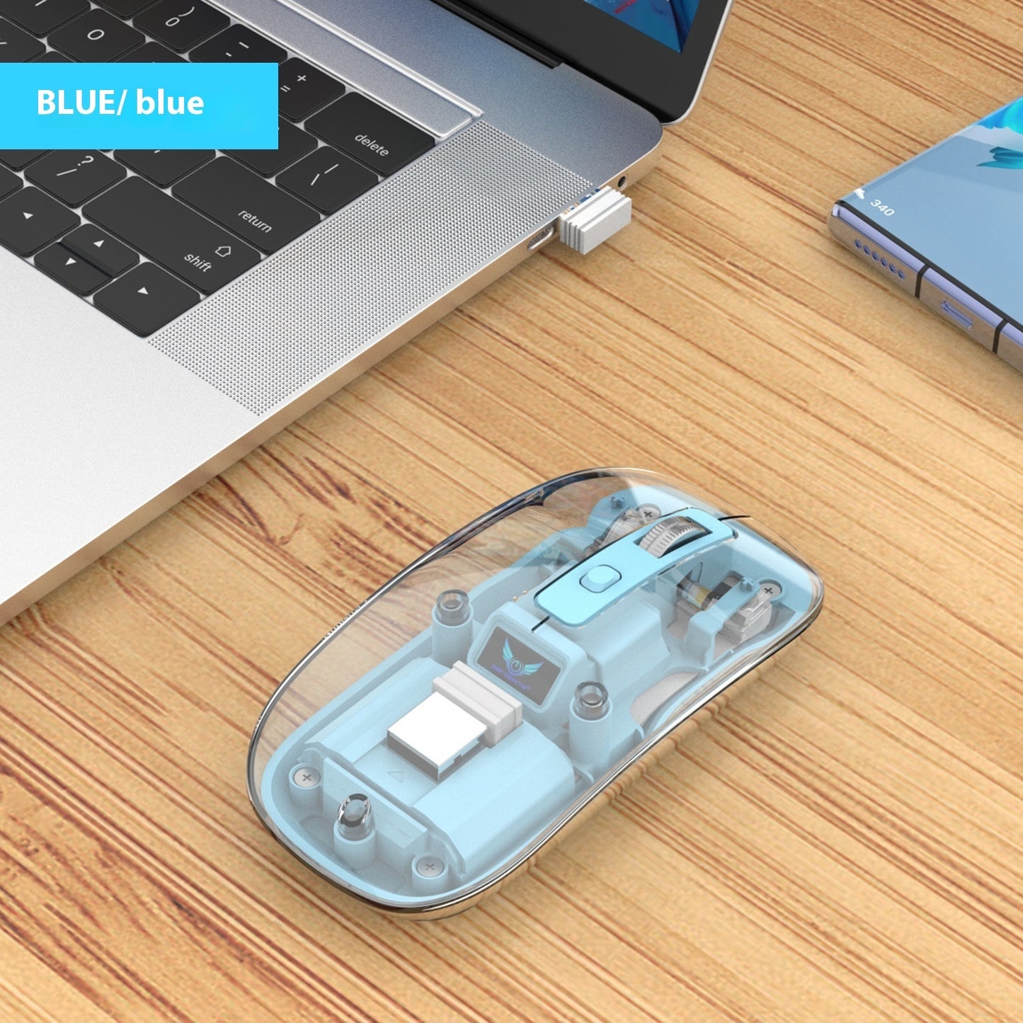 Transparent Magnetic Three-mode Wireless Bluetooth-compatible Mouse
