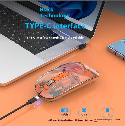 Transparent Magnetic Three-mode Wireless Bluetooth-compatible Mouse
