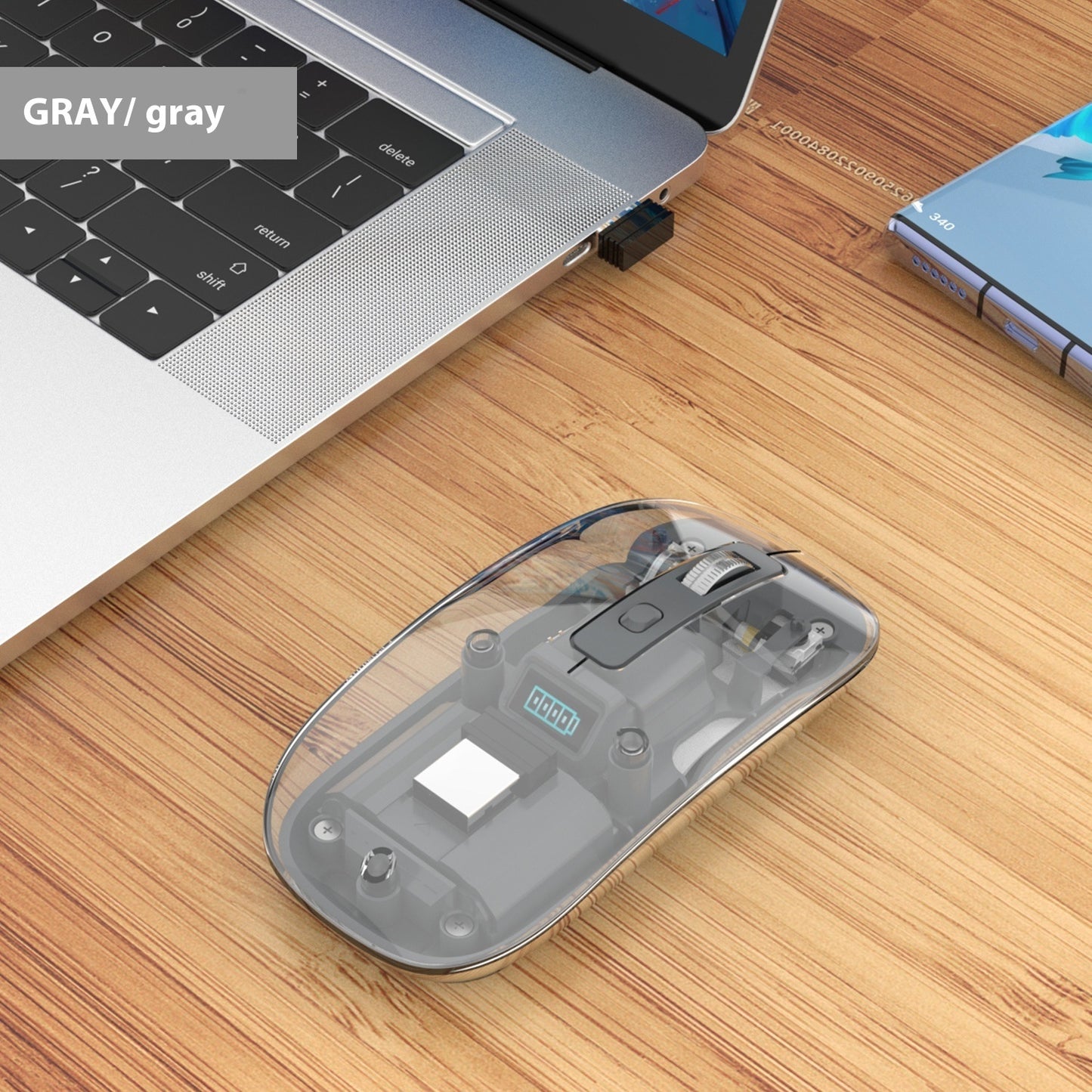 Transparent Magnetic Three-mode Wireless Bluetooth-compatible Mouse