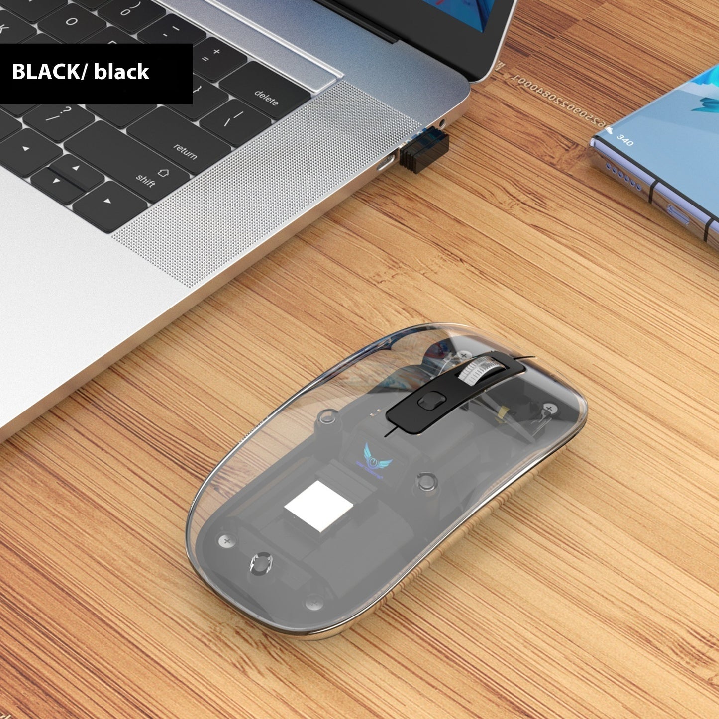 Transparent Magnetic Three-mode Wireless Bluetooth-compatible Mouse
