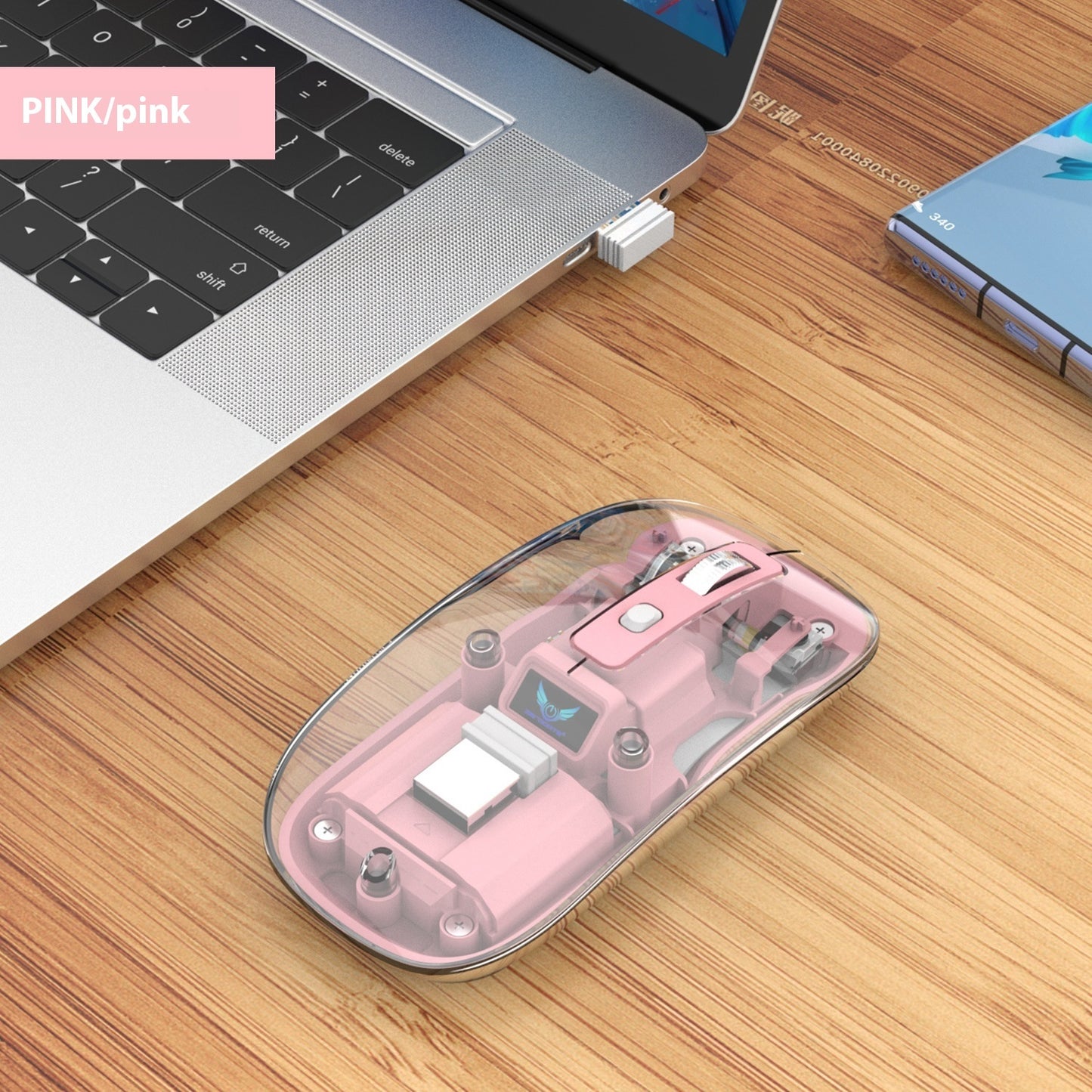 Transparent Magnetic Three-mode Wireless Bluetooth-compatible Mouse