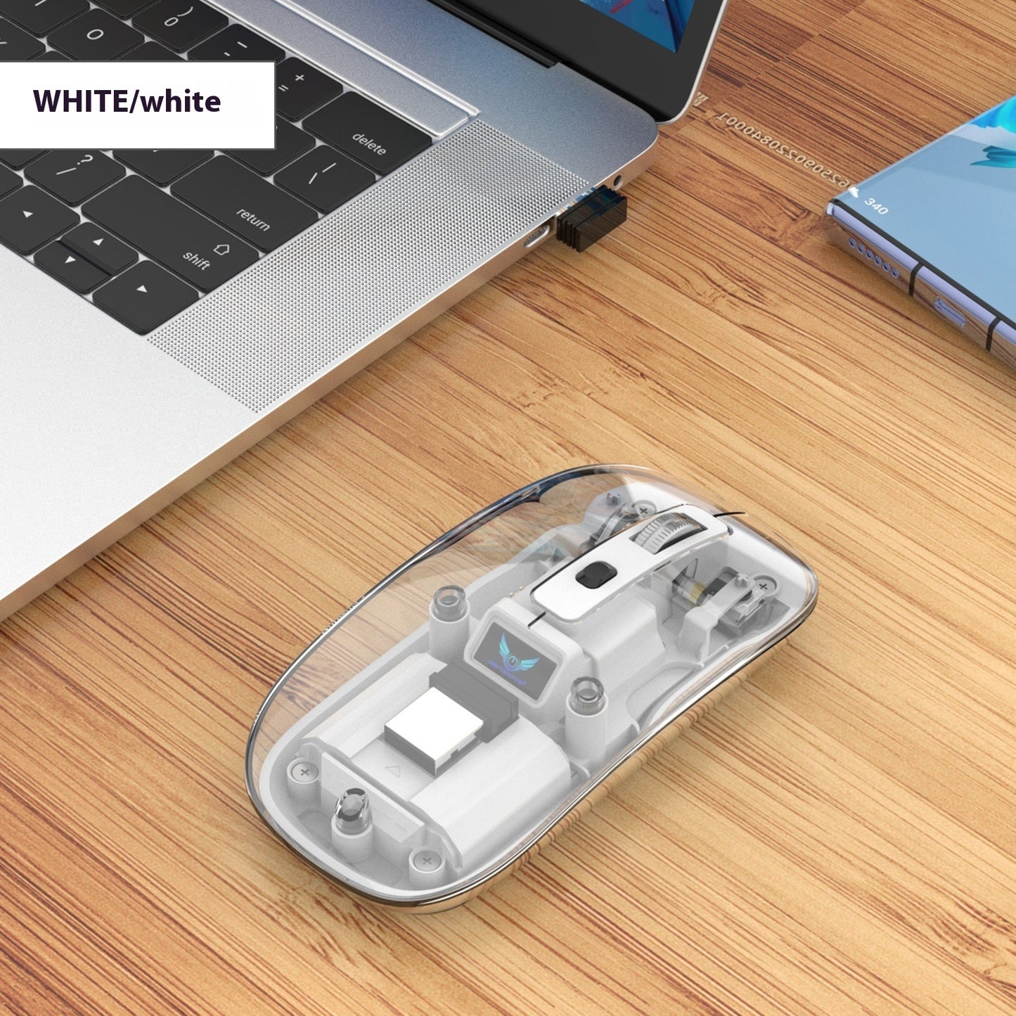 Transparent Magnetic Three-mode Wireless Bluetooth-compatible Mouse